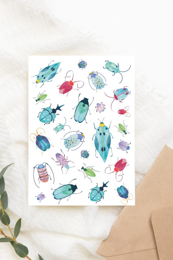Wenskaart met insecten. Hannah Illustreert
