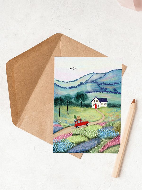 Wenskaart verhuizing Hannah Illustreert