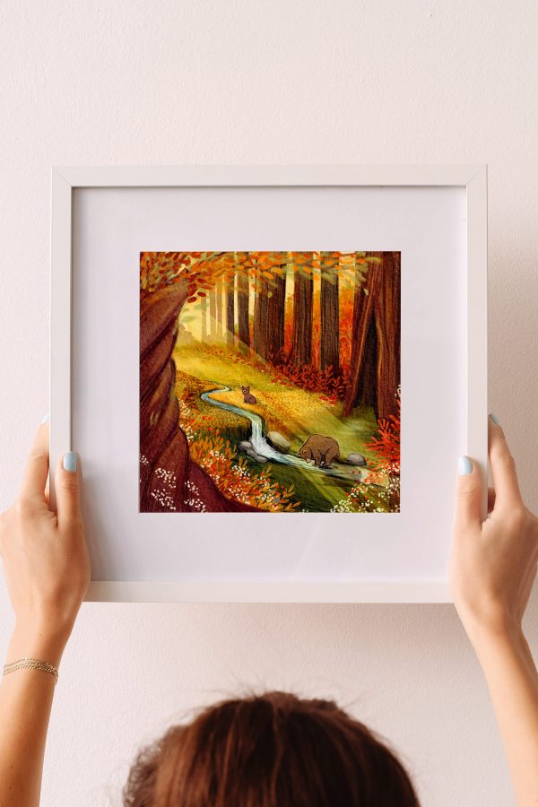 Art print, beren in het bos, Hannah Illustreert